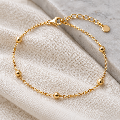 elvarinio Delicate Chain Bracelet — close-up design visualization [detail]. AI-generated; product specifications pending verification.