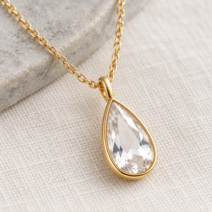 elvarinio Dewdrop Pendant Necklace — close-up design visualization [detail]. AI-generated; product specifications pending verification.