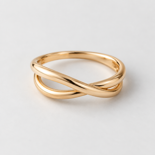 elvarinio Twist Ring — studio design visualization [main]. AI-generated; product specifications pending verification.